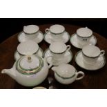 Wedgewood five place tea service in "Jade" pattern