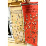 Two Golly Brooch Collection Banners with approx. 69 Enamel Golly Brooches
