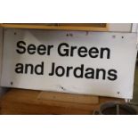 Vintage Railway Sign ' Seer Green & Jordans Chiltern Main Line '