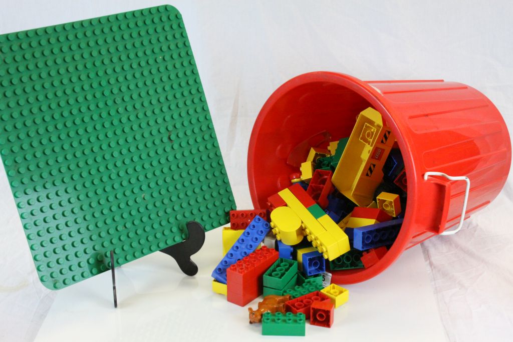 Large Tub of Lego Duplo Blocks plus some animals and figures