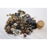 Victorian and 20th century buttons to include enamelled, mother-of-pearl, paste etc