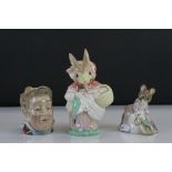 Beswick Pecksniff character jug 1.117, Royal Albert Hunca Munca and a Royal Albert Mrs Rabbit