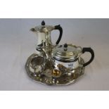 Small collection of Silver plated items to include a Mappin & Webb Teaset