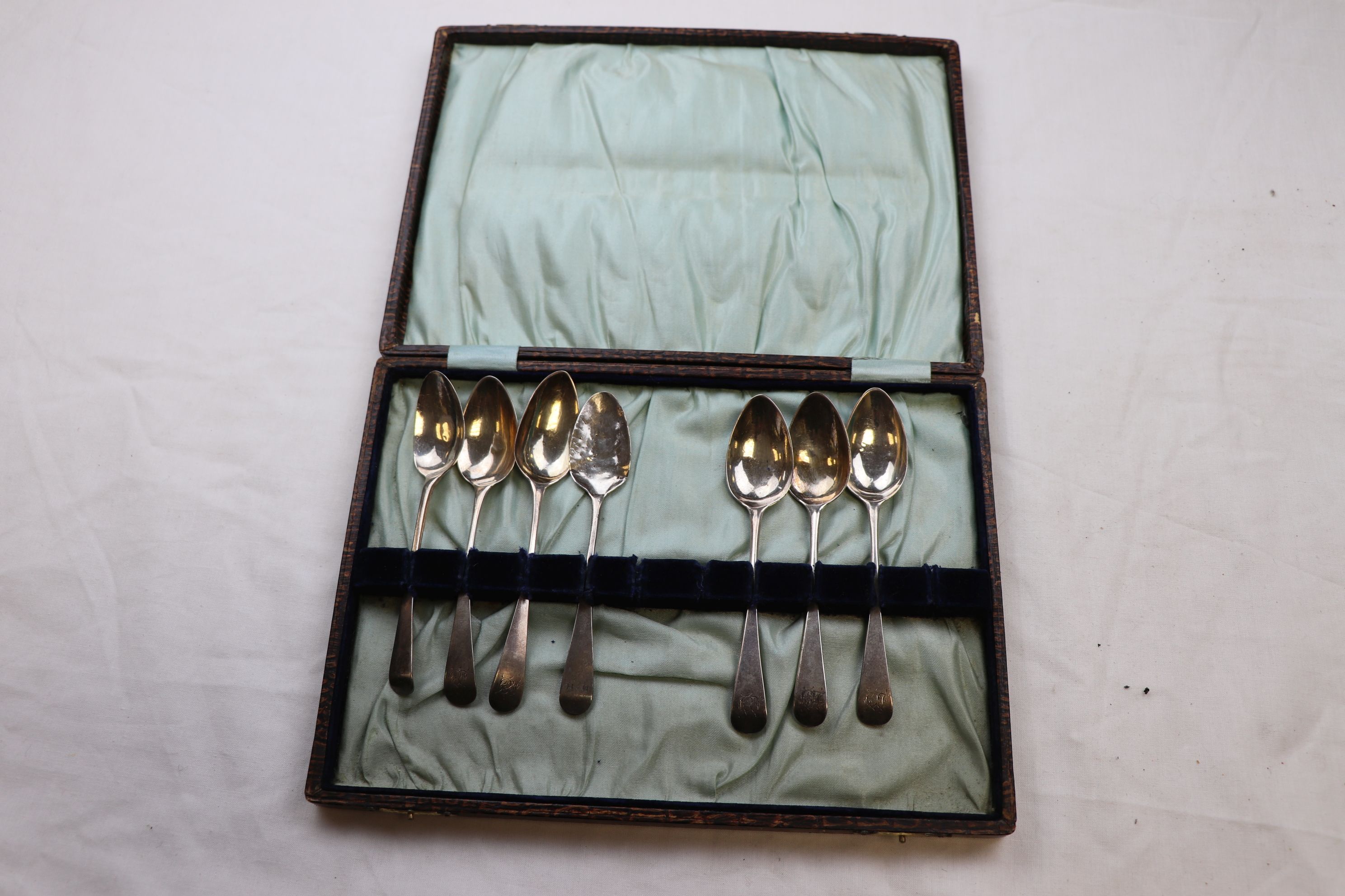 Seven Assorted Silver Teaspoons including Georgian