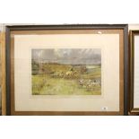 Framed and glazed coloured print "The Duke of Beaufort's Hunt"