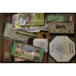 Tray of Mixed Collectables including Vintage Oil Paints, Pencils, Blotters, Boxed Drawing Pins, etc