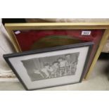 Music interest, a photographic print of the rolling stones together with a framed presentation