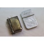 Early 20th century Silver Plated Vesta Case in the form of a Book together with a Stamp and