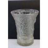 Large Art glass vase with Under Sea design in relief