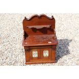 Apprentice Piece Mahogany Chiffonier with carved scroll back, cushion drawer and two mirrored doors