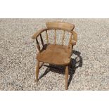 Late 19th century Pale Elm Tub Captain's Chair