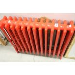 Cast Iron ' Deal ' Traditional Style Red Painted Radiator
