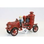 Vintage Cast Iron Fire Engine with Driver, probably Hubley