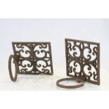 Pair of Cast Iron wall mounted Plant Pot holders
