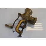 Creasey cast Brass or Bronze Mincer with wooden handle