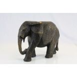 Carved Wood Elephant Figure