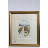 Framed and Glazed Signed Limited Edition Oliver Preston Motoring Print ' It's the new five pounds