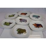 Set of Seven Vintage Beefeater Steak Plates