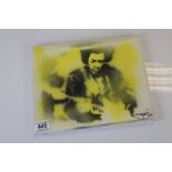 Street Art type canvas of Jimi Hendrix with signatures to reverse