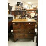 George III Mahogany Chest of Three Short over Three Long Drawers, the drawers with Mahogany Veneer