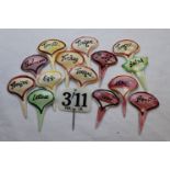Box of Ceramic Hand Painted Sandwich Markers