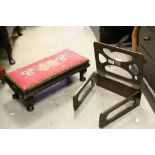Footstool with Embroidered Top and a Music Stand