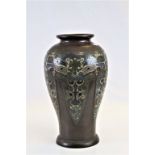 Vintage Oriental Bronze vase with Cloisonne decoration