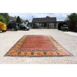 Large Blue and Brown Ground Rug, approx. 21' x 12' ( originally purchased by the Vendor from Harrods