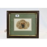 Vintage Hunting Themed Watercolour ' Good Luck to You ' featuring Hunting Whips, Riding Hat and