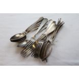 Continental Silver Spoon & Fork together with other Flatware