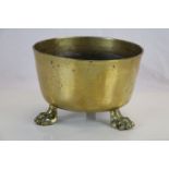 Vintage Brass Planter on three Paw feet