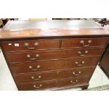 Early 19th century Mahogany Secretaire Chest, the top drawer opening to reveal a fitted interior