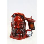 Boxed Royal Doulton Flambe character jug of Confucius D7003, with certificate