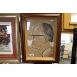 1965 a signed pastel caricature portrait of a gentleman wearing spectacles