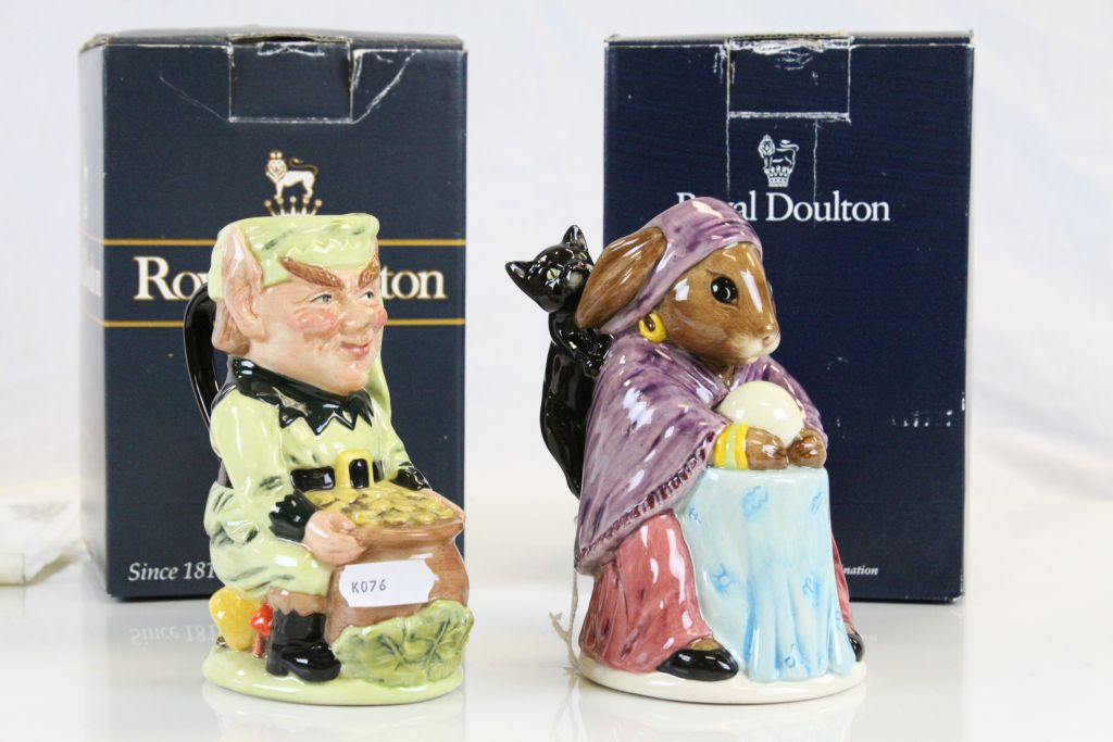 Two boxed Royal Doulton character jugs to include; D6948 Leprechaun & D7157 Fortune Teller