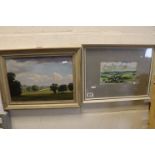 Framed Oil on board of a Country scene, signed by the Artist and a framed & glazed Watercolour of