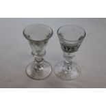 A pair of Kit Kat style drinking glasses, pontil to the base