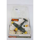 Boxed Dinky 726 Messerschmitt B.f 109E in olive green, yellow & sky blue with decal sheet, in