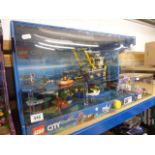 Large Lego City shop display showcase 60095 Deep Sea Exploration Vessel in gd condition with working