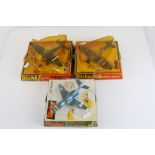 Three boxed Dinky diecast model planes to include 728 RAF Dominie, 741 Spitfire MkII and 721 Junkers