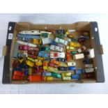 Over 80 vintage play worn diecast model vehicles, mainly Matchbox Lesney examples plus Corgi,