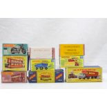 Nine boxed Matchbox diecast vehicles to include M-2 Articulated Freight Truck,, 50 Harley