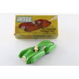 Boxed Jetex Jet Propelled Racing Car in green with race number 10, plastic is gd, well used, box