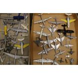 36 Vintage diecast model planes to include Dinky, Tekno, Tootsie Toys etc, showing some wear and