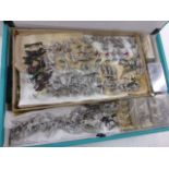 Collection of die-cast and plastic figures including loose, boxed, painted and unpainted featuring