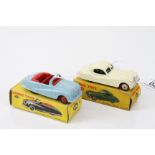 Two boxed Dinky diecast models to include 157 Jaguar XK120 Coupe in cream, gd condition with a few