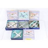 Four boxed Dinky Supertoys diecast model planes to include 999 DH Comet Airliner, 702 DH Comet