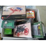 Ten boxed diecast model tractors and farming implements to include 2 x ERTL Precision Series (F-20