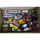 Collection of vintage play worn diecast model vehicles to include Corgi, Dinky & Matchbox, heavy