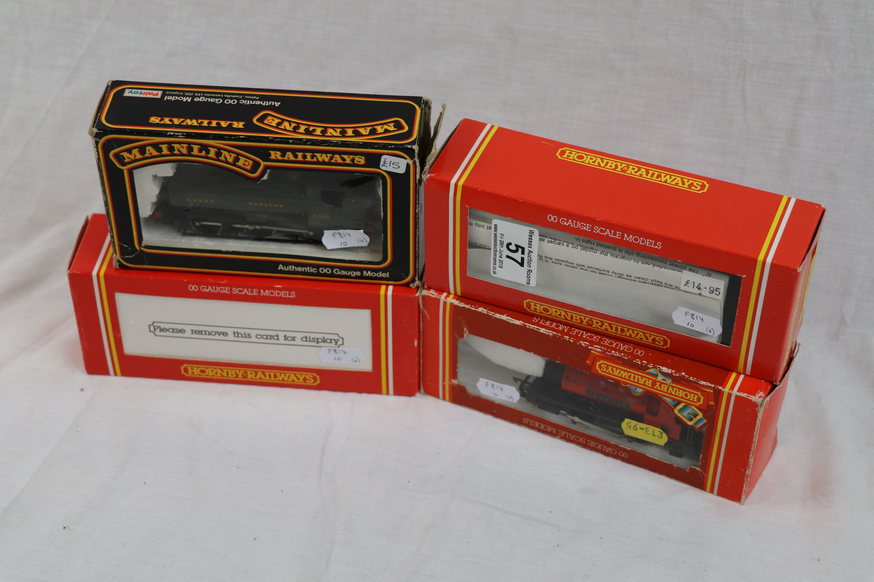 Four boxed OO gauge engines to include Hornby x 3 (R779 0-4-0 Saddle Tank Loco Desmond, R531 0-4- - Image 3 of 5